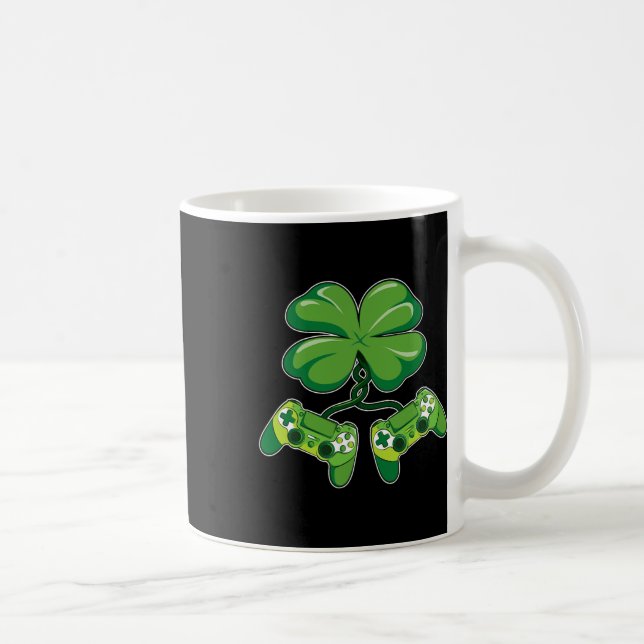 St. Patrick's Day Gamer Funny Video Game Controlle Coffee Mug (Right)