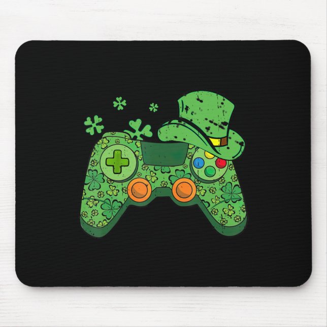 St Patricks Day Gamer  Irish Game Controller Gamin Mouse Pad (Front)