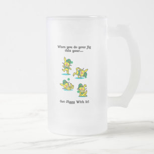 St Patrick's Day   Get Jiggy With It Frosted Glass Beer Mug