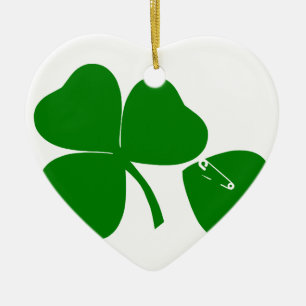 St Patrick's Day - Get Lucky 3 + 1 leaves = 4 Ceramic Tree Decoration