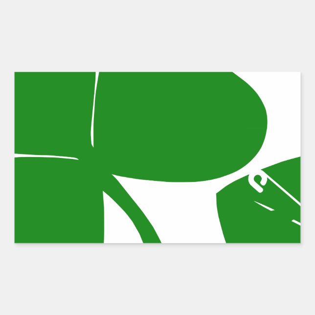 St Patrick's Day - Get Lucky 3 + 1 leaves = 4 Rectangular Sticker (Front)