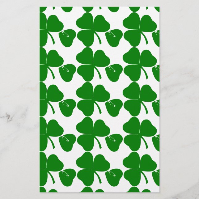 St Patrick's Day - Get Lucky 3 + 1 leaves = 4 Stationery (Front)