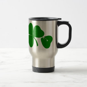 St Patrick's Day - Get Lucky 3 + 1 leaves = 4 Travel Mug