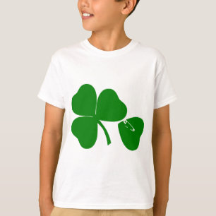 St Patrick's Day Get Lucky Safety Pin Kids Tee