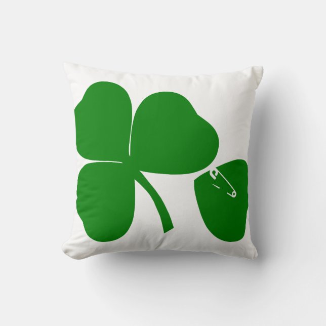 St Patrick's Day Get Lucky Safety Pin Pillow (Front)