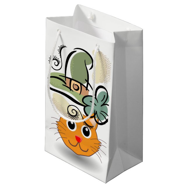 St. Patrick's Day Gift Bag `Cat (Front Angled)