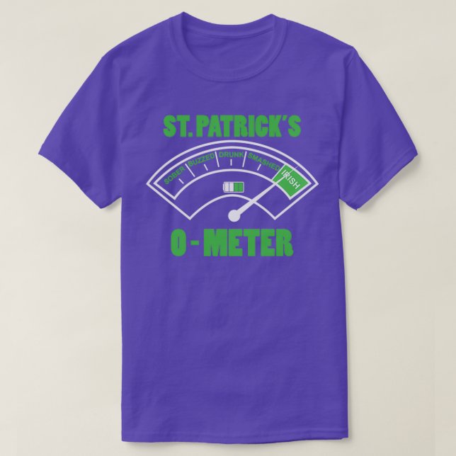 St Patricks Day Gift I Beer PatricksOMeter 1 T-Shirt (Design Front)
