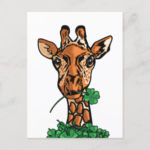 St. Patricks Day Giraffe Postcard