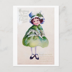 St. Patrick's Day Girl, Vintage Postcard