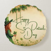 St. Patrick's Day Girl with Shamrocks