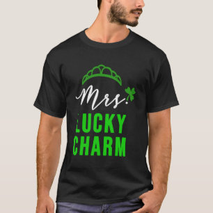 St Patricks Day Girls Mrs lucky charm T-Shirt