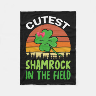 St Patricks Day Girls Toddler Cutest Shamrock In T Fleece Blanket