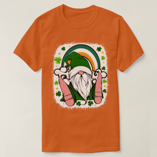St Patricks Day Gnome Irish Rainbow Shamrock gnome T-Shirt (Design Front)
