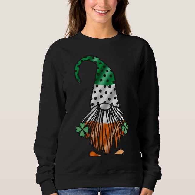 St Patrick's Day Gnome Long Legged Gnomes Irish Gr Sweatshirt (Front)