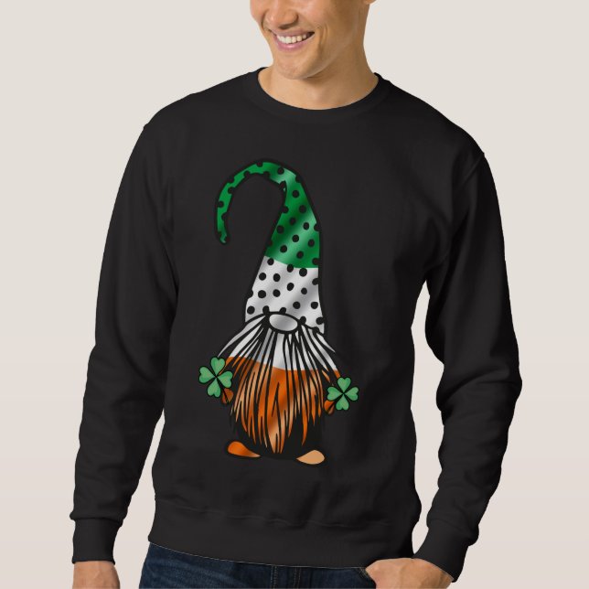 St Patrick's Day Gnome Long Legged Gnomes Irish Gr Sweatshirt (Front)