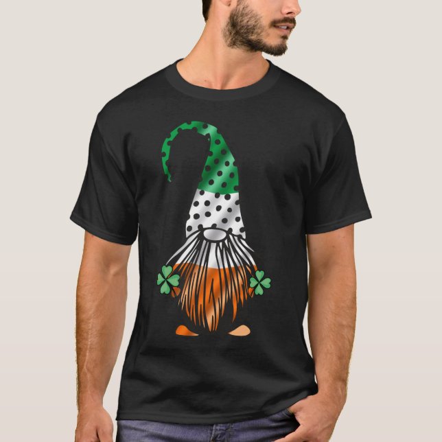 St Patrick's Day Gnome Long Legged Gnomes Irish Gr T-Shirt (Front)