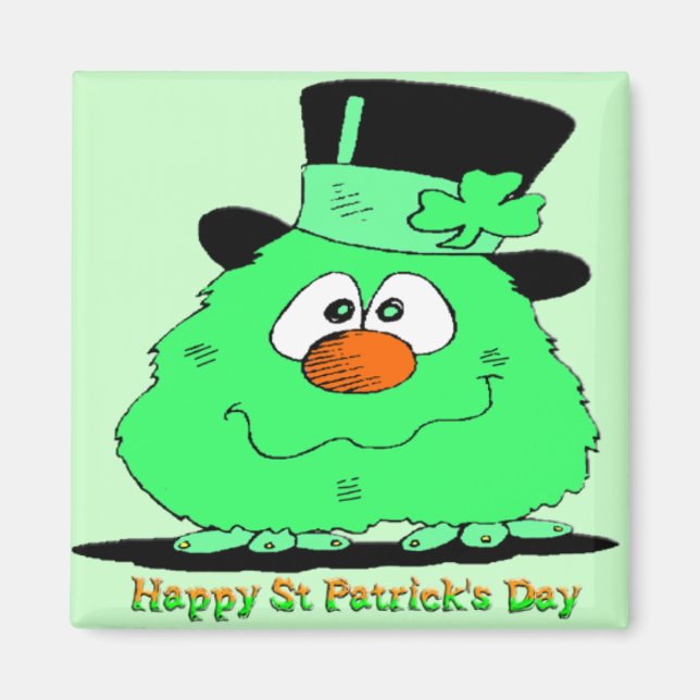 St Patrick's Day Gnome Magnet (Front)