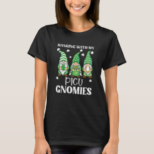 St Patricks Day Gnome PICU Nurse For Paediatrics N T-Shirt