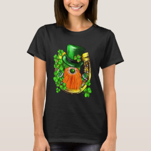 St. Patricks Day Gnome Shamrocks Horseshoe Irish L T-Shirt
