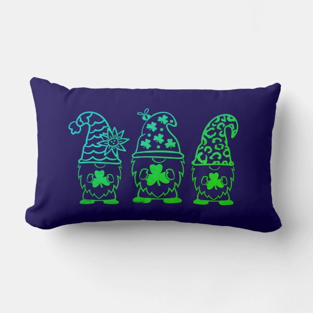 St. Patrick's Day Gnomes-60682 Lumbar Cushion (Front)