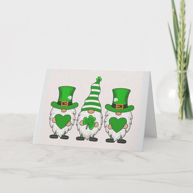 St. Patrick's Day Gnomes Holiday Card (Front)