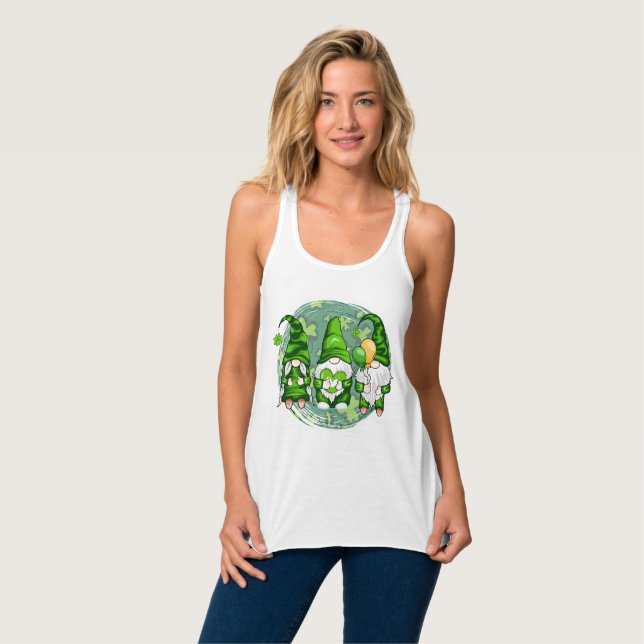 St. Patrick's Day Gnomes Shamrock Gnomes-54989 Singlet (Front Full)
