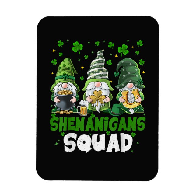St Patricks Day Gnomes Shenanigans Squad Saint  Magnet (Vertical)