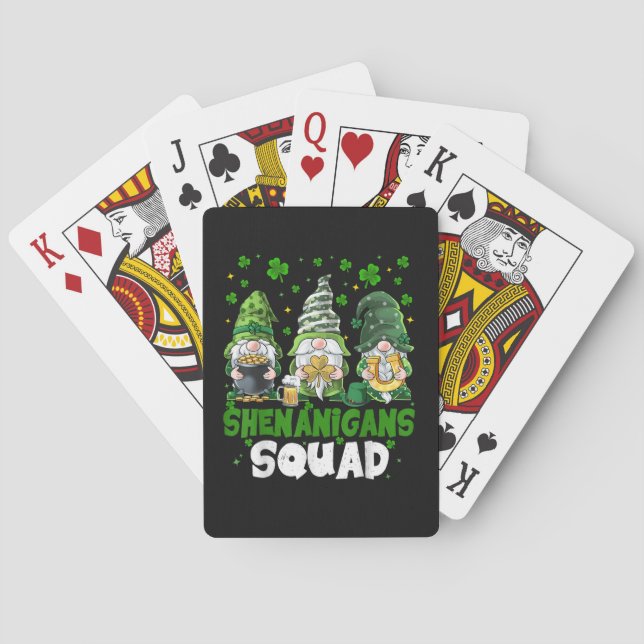 St Patricks Day Gnomes Shenanigans Squad Saint  Playing Cards (Back)