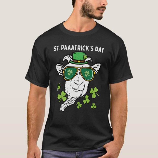 St Patricks Day Goat Head Saint Pattys Farmer Men  T-Shirt (Front)