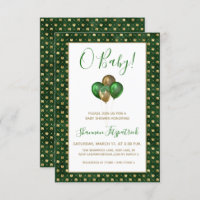 St. Patrick's Day Gold Green Shamrocks Baby Shower