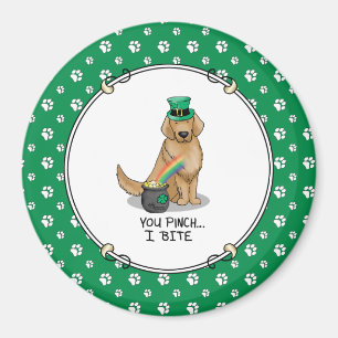 St. Patrick's Day Golden Retriever Dog Magnet