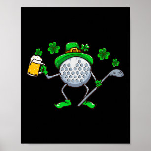 St Patricks Day Golf Golfing Irish Golfer Beer Hum Poster