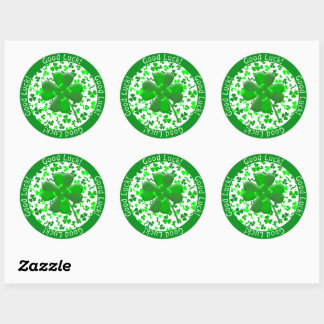 St Patrick's Day Good Luck Shamrocks Personalized Classic Round Sticker