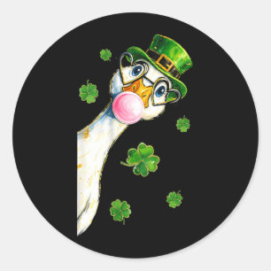 St Patricks Day Goose Leprechaun Bubblegum Classic Round Sticker