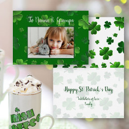 St. Patricks Day Grandparents Photo Greeting Card