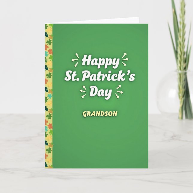St Patricks Day Grandson Card (Front)