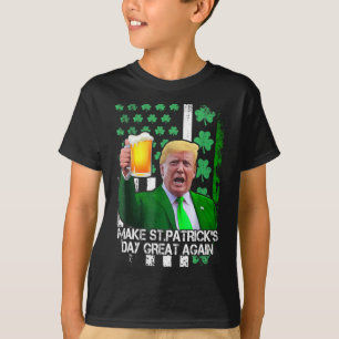 St Patrick's Day Great Again Funny Trump With Usa T-Shirt