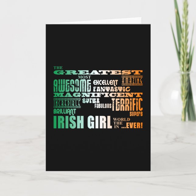 St Patrick's Day : Greatest Irish Girl in World Card (Front)