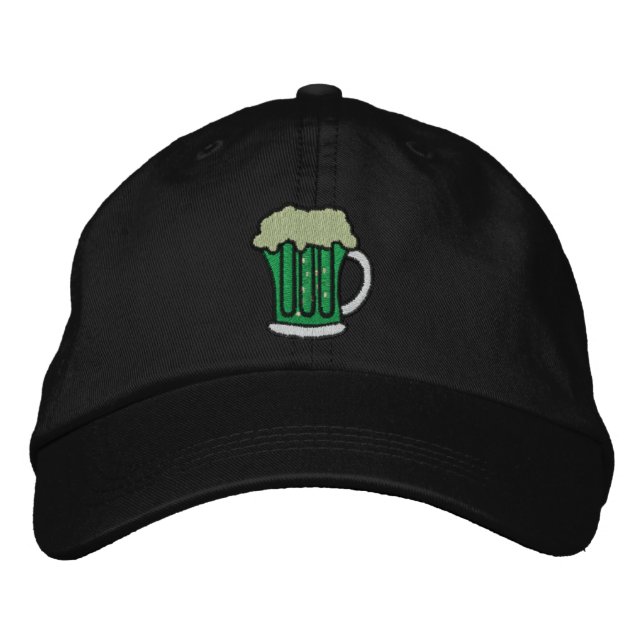 St. Patrick's Day Green Beer Embroidered Caps (Front)