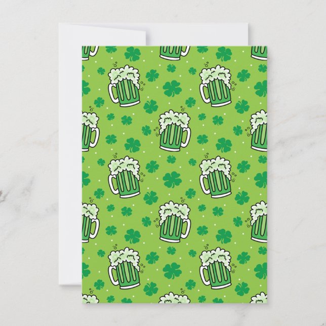 St Patrick's Day Green Beer Pattern Card (Front)