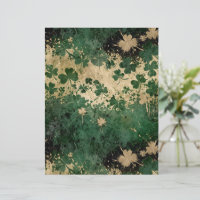 St. Patrick's Day Green & Beige Clover Pattern