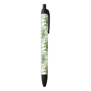 St Patricks Day Green Clovers Old Leprechaun Black Ink Pen