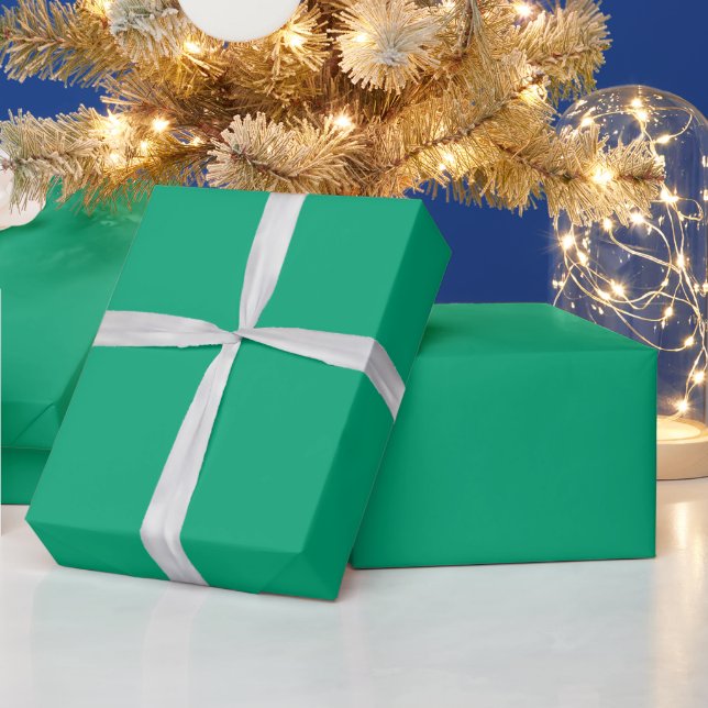 St Patrick's Day Green Custom Colour Plain 2025 Wrapping Paper (Holidays)