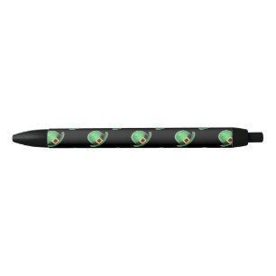 St Patrick's Day Green Derby Hat Pattern on Black Ink Pen
