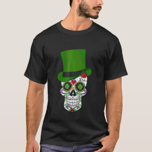St Patricks Day Green Hat Head Lacework  Halloween T-Shirt