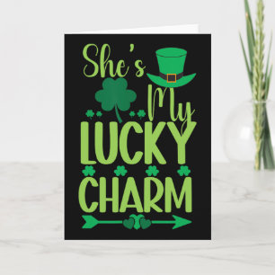 St. Patricks Day Green Irish She Is My Lucky Charm Card