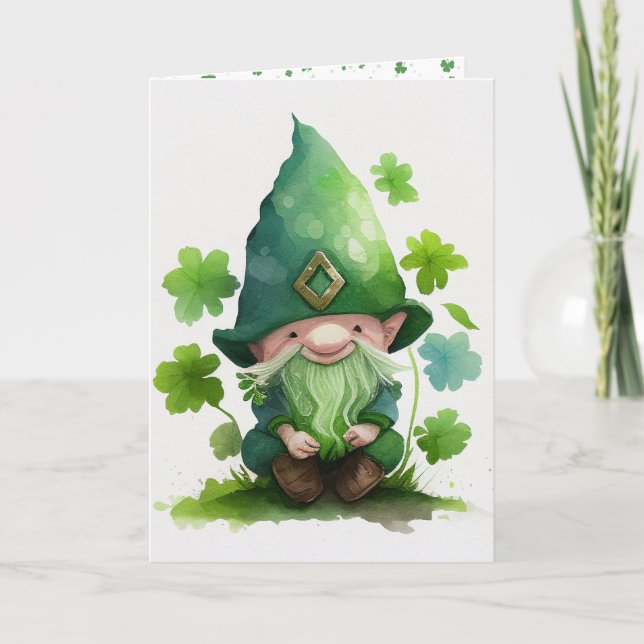 St. Patrick's Day Green Leprechaun  Card (Front)