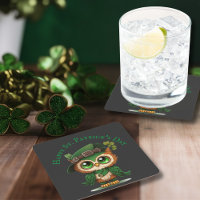 St. Patrick's Day Green Owl personalized