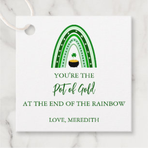 St. Patrick's Day Green Rainbow & Pot of God Favour Tags