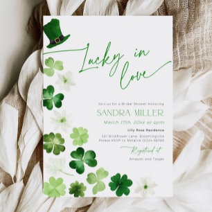 St. Patricks Day Green Shamrock Bridal Shower Invitation